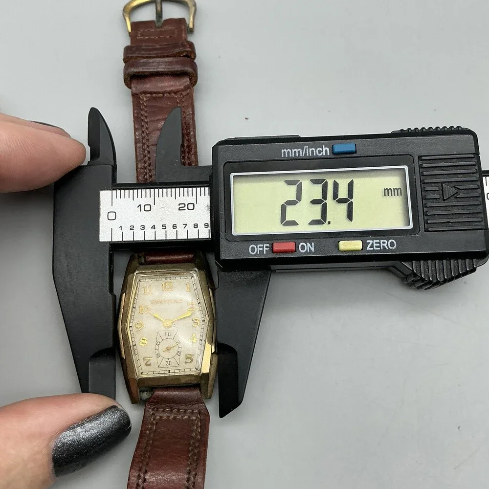 Vintage Westfield Mens Watch 23mm Cream Dial Brown Leather Manual Wind For Parts